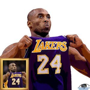 Kobe Bryan (Black Mamba) Realistic Digital Cartoon Vector Portrait #2
